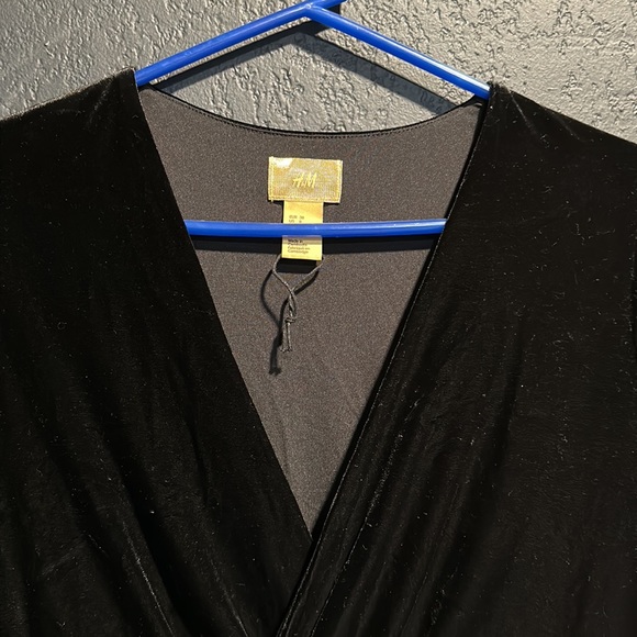 Black Velvet Wrap Dress - Picture 3 of 4